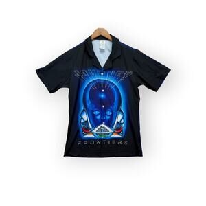 Journey Frontiers 40th Anniversary Button Front Las Vegas Band Blue Shirt sz S